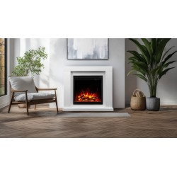 Chimenea eléctrica JOLO 3D blanca + SONIDO - AFLAMO