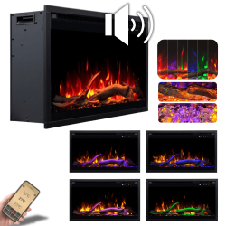 AFLAMO 3D-Einsatz 60x100 cm, eingebauter elektrischer LED-Einsatz AFLAMO PLUS + SOUND