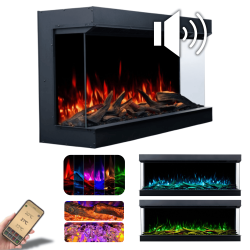 SUPERB 3D 120 cm, caminetto elettrico LED da incasso AFLAMO + SOUND