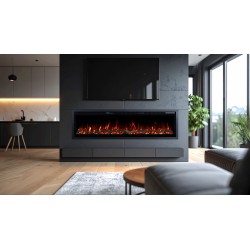 REGAL, Chimenea eléctrica empotrada y de pared con sonido EmotionFlame