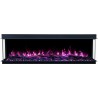 SOLIS, Chimenea eléctrica de tres lados empotrada en la pared de con sonido EmotionFlame