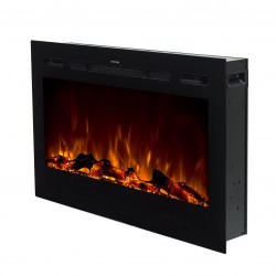 Camino elettrico Majestic 36 nero parete / incasso Aflamo